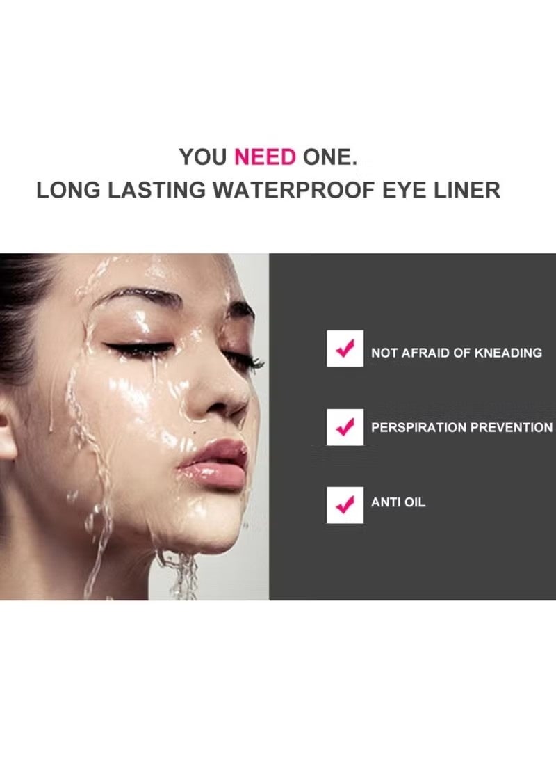 ميوزك فلاور Kajal Eyeliner القلم ساحر العيون ماكياج Eyeliner قلم رصاص مقاوم للماء طويل الأمد دليل العين بطانة القلم نسيج ناعم طويل ارتداء Eyeliner قلم رصاص بني - Image 3