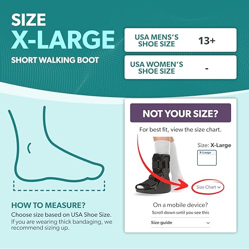 BraceAbility Short Walking Boot - Orthopedic Medical Walker Cast for Broken Toe Injuries, Sprained Ankles, Metatarsal Stress, Post-Op Support Left or Right Foot Fracture Shoe Fits Men and Women (XL) - Image 2