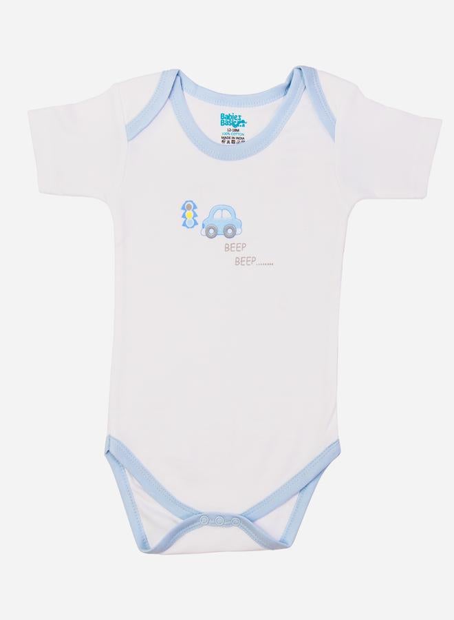 Babies Basic Pack of 3 - Round Neck Printed Romper by Styli  - Image 4