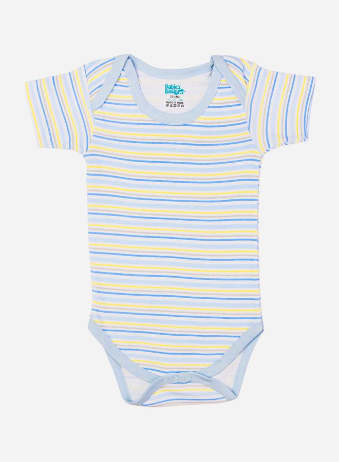 Babies Basic Pack of 3 - Round Neck Printed Romper by Styli  - Image 2