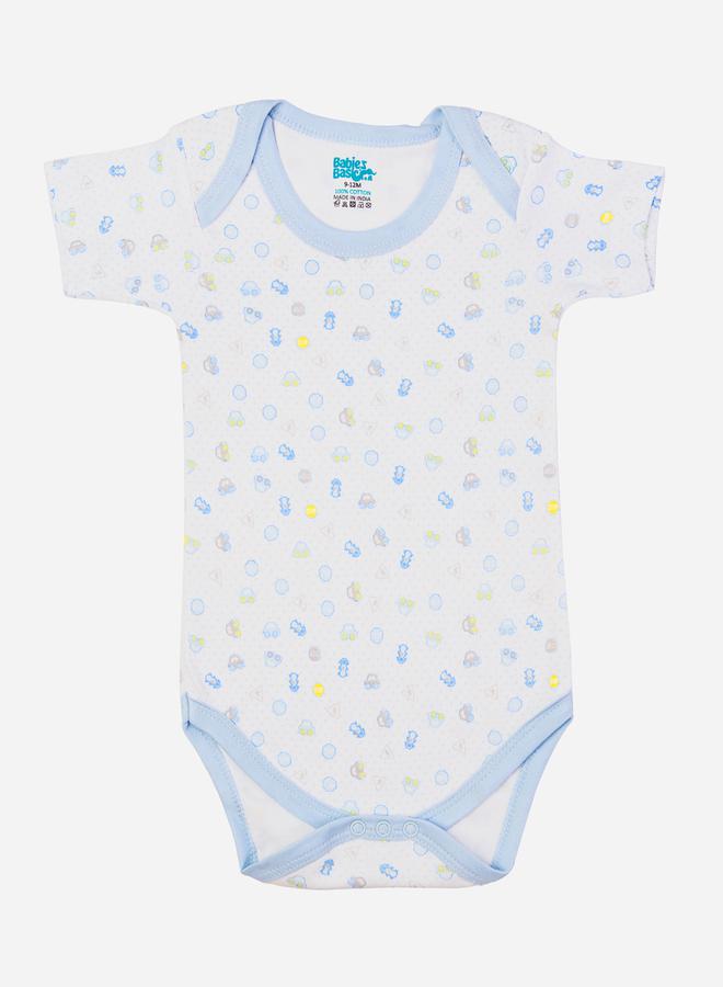 Babies Basic Pack of 3 - Round Neck Printed Romper by Styli  - Image 3