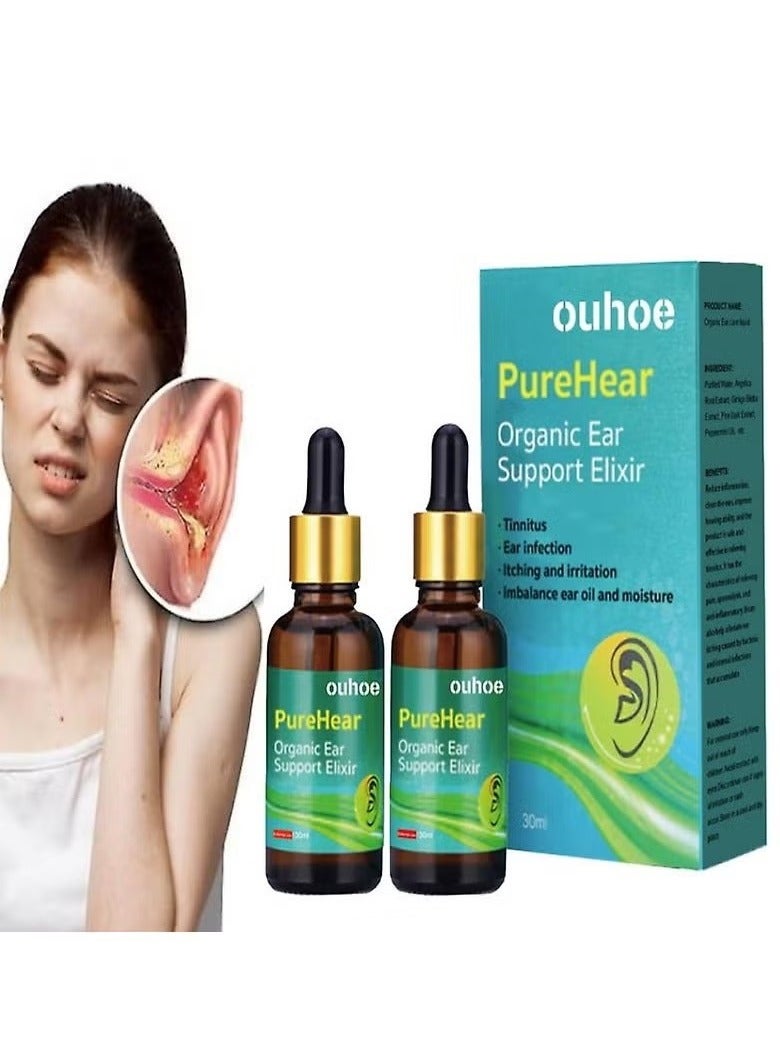 OUHOE Purehear Organic Ear Support Elixir, Tinnitus Relief Drops, Natural Organic Herbal Drops, Relieves Ear Ringing, Ringing, Clicking - Image 3
