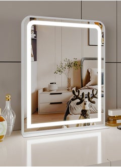 ETG 3-Color Light LED Light Smart Touch Tabletop Makeup Mirror with Light, Supports USB Charging 40*50cm  - Image 3