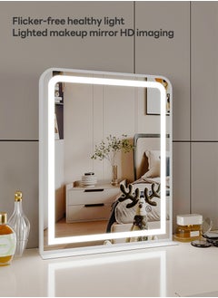 ETG 3-Color Light LED Light Smart Touch Tabletop Makeup Mirror with Light, Supports USB Charging 40*50cm  - Image 5