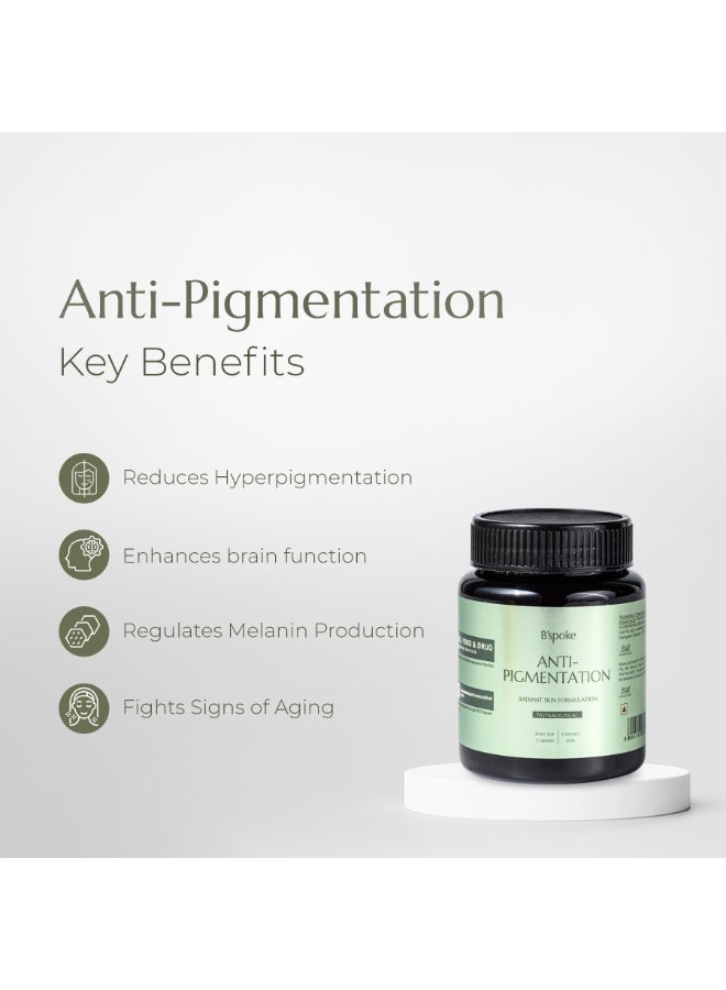 B'spoke B’spoke Anti-Pigmentation | Daily Advanced Skin Support with L-Cysteine, Glutathione, Korean Red Ginseng & Primrose Oil | For Pigmentation, Dark Spots, Melanin Balance, Uneven Tone & Oxidative Stress | 60 Softgels | For Men & Women - Image 3