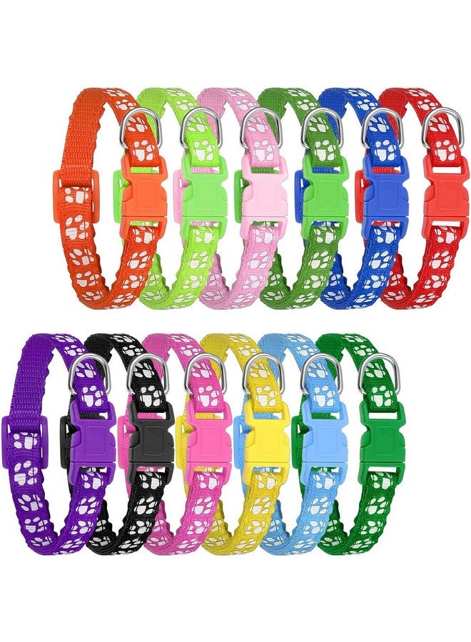 Chenkaiyang 12 Pack Puppy Collars For Litter, Adjustable Puppy Id Collars Soft Nylon Whelping Collars For Newborn Litter Puppy Pets Medium - Image 1
