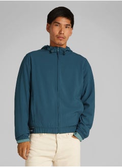 CALVIN KLEIN Men's Windbreaker Jacket - Polyester, Blue  - Image 1