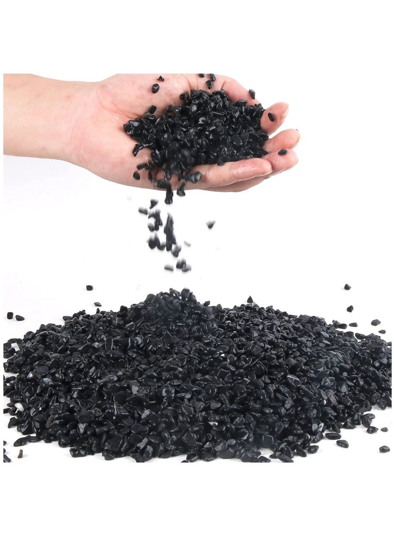 Black Decorative Pebbles Natural River Rock Pebbles for Plants, Home DIY Decor,Aquarium Gravel,Vase Fillers,Fairy Garden,Landscaping Outdoor Stones 3-5mm (5KG) - Image 1