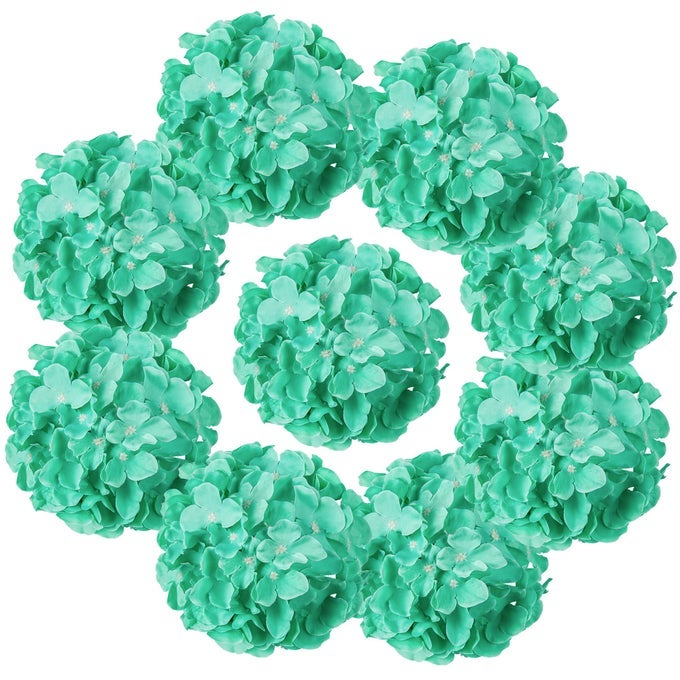 TIFFANY SILK HYDRANGEA HEADS ARTIFICIAL FLOWERS HEADS WITH STEMS FOR HOME WEDDING DECORPACK OF 10 TIFFANY