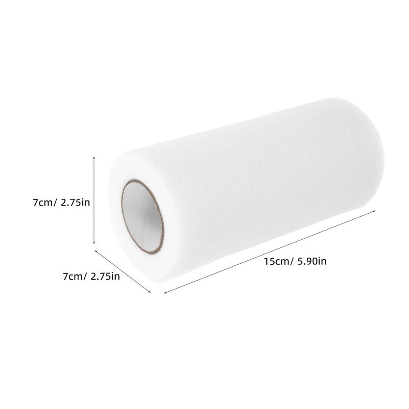 Sparkling Glitter Tulle Fabric Roll 15cm White Iridescent Mesh Wedding Tutu Sewing - Image 2