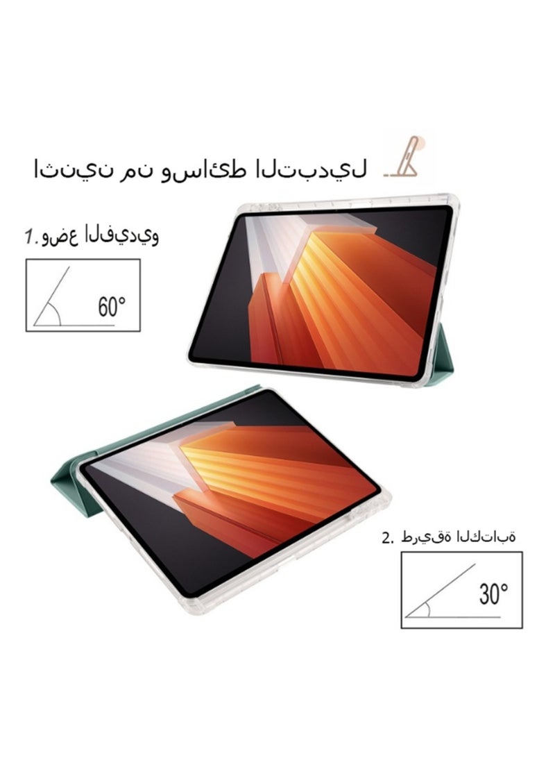 سامسونج جالاكسي تاب A9 ، وسادة هوائية شفافة مع القلم الأخدود ، ومكافحة السقوط ، غطاء حماية الكمبيوتر اللوحي ، ثلاثة أضعاف متعددة زاوية التصميم ، استيقظ التلقائي / النوم ، والجلود الناعمة ، الورديnس - Image 2