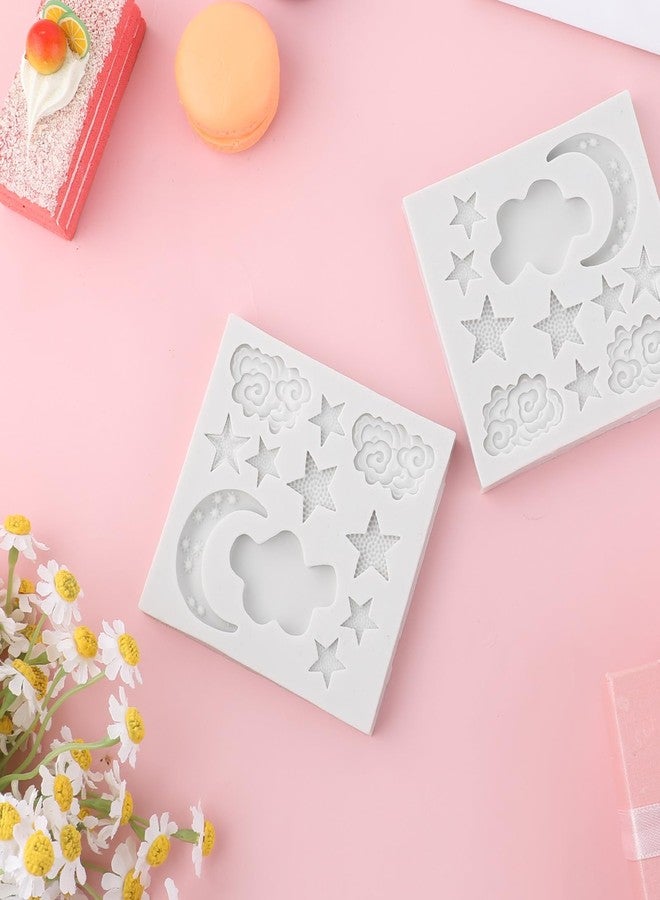 Gtziqa 2 Pieces Moon and Stars Silicone Mold for Chocolate, Candy Chocolate Fondant Polymer Clay Molds for Cake Decorating, DIY Baking, Cupcake, Cookie, Soap and Candle Making Supplies - Image 2