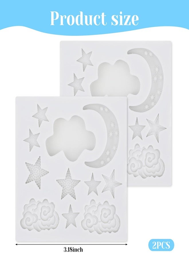 Gtziqa 2 Pieces Moon and Stars Silicone Mold for Chocolate, Candy Chocolate Fondant Polymer Clay Molds for Cake Decorating, DIY Baking, Cupcake, Cookie, Soap and Candle Making Supplies - Image 4