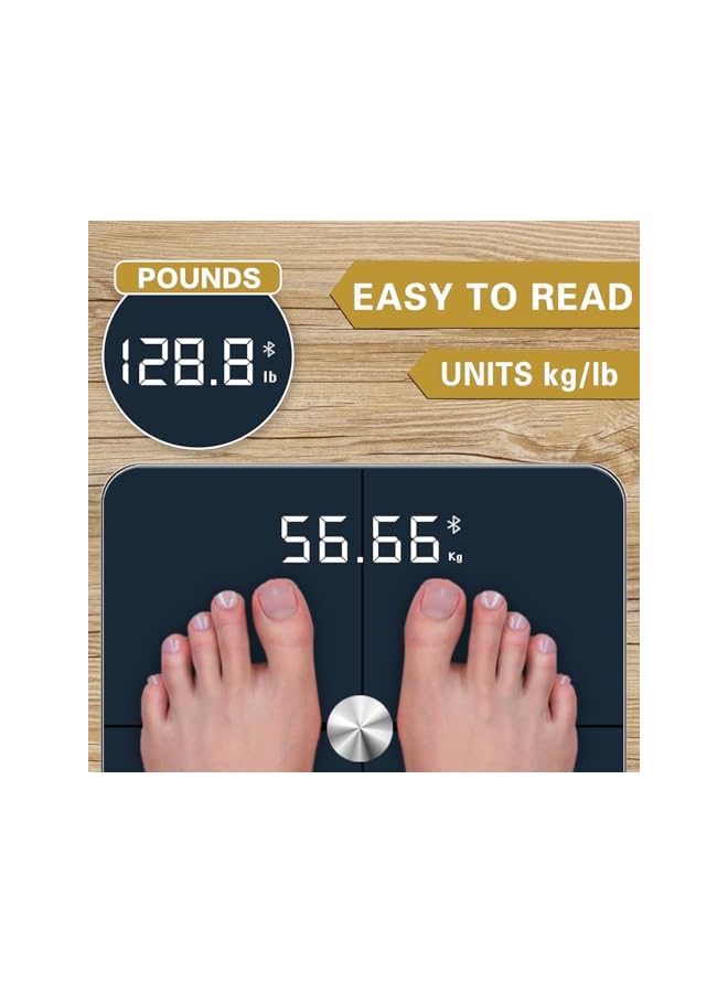 promass Digital bathroom scales, Bluetooth body fat scale, Smart BMI body weight scale accurate to 0.01kg can be calibrated, 25 body composition Analysis, Clear LED, Batteries Included, weighing 180kg - Image 3
