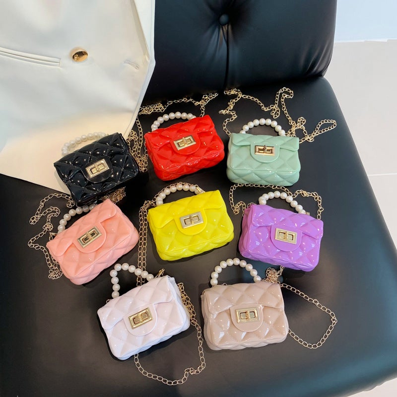 Mini Texture Bag Jelly Bag Fashion Portable Small Bag 2023 Spring And Trendy Cute Pearl Chain Bag - Image 2