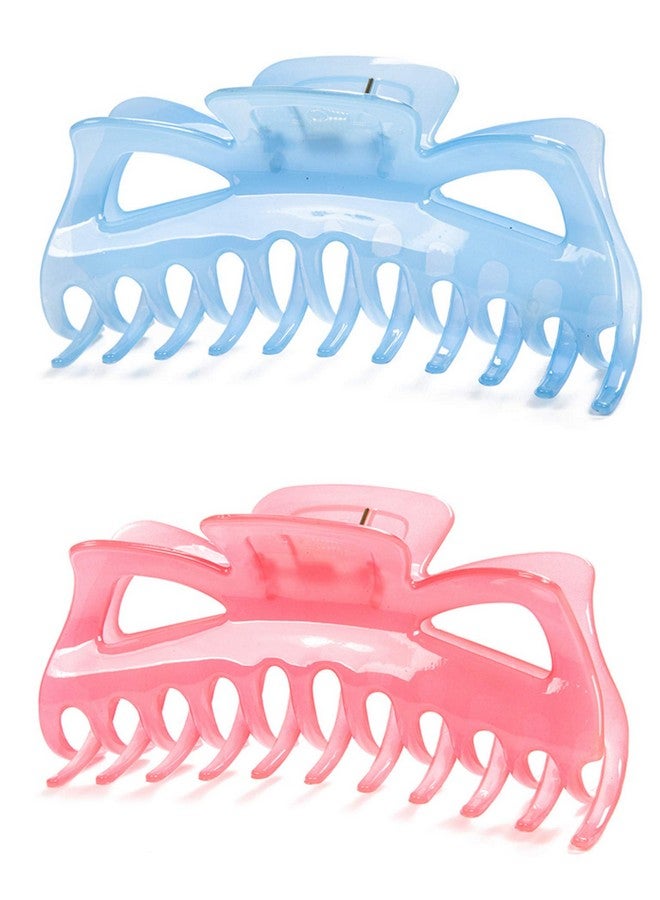 Prettyou Thick Hair Super Large Clips Crystal Plastic Claw Clamps Hairgrips Clips Accessories For Women 2 Pack. (C) - Image 1