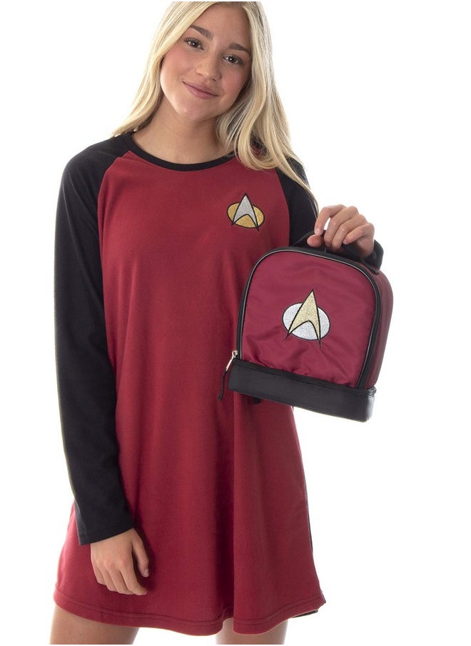 INTIMO Star Trek The Next Generation Picard Embroidered Starfleet Logo Dual Compartment Insulated Lunch Box Bag Tote  - Image 2