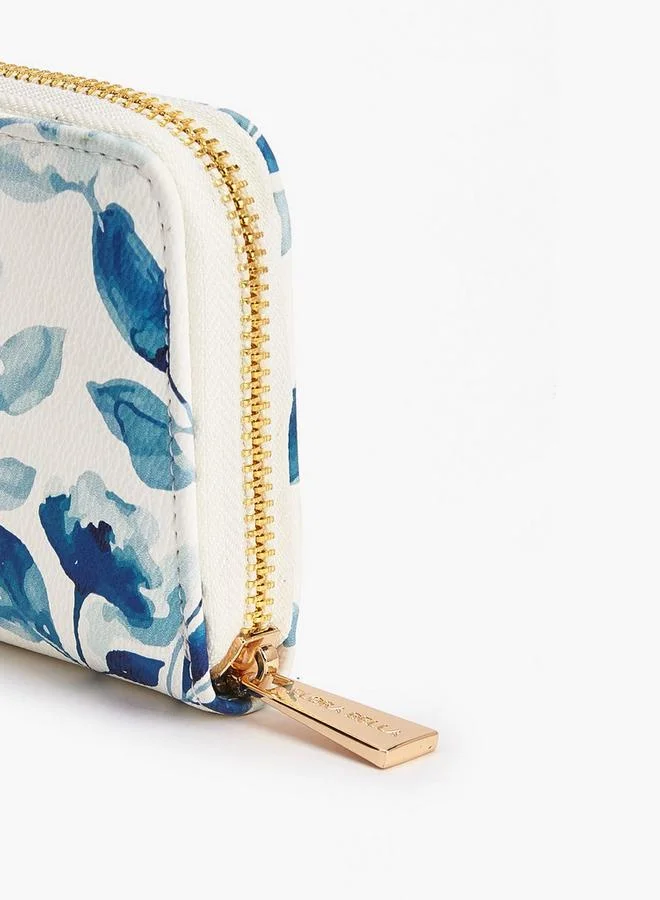 Flora Bella By Shoexpress BLUE Flora Bella Floral Print Zip-Around Wallet for Women | Best Price UAE