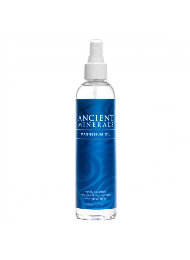 Ancient Minerals Ancient Minerals Magnesium Oil Spray Bottle of Pure Genuine Zechstein Magnesium Chloride - Topical Magnesium Supplement for Skin Application and Dermal Absorption (8oz)  - Image 1