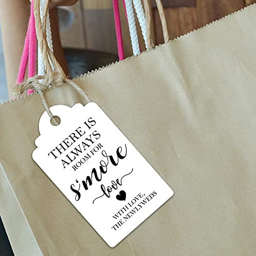 TENTADO Thank You for Celebrating with Us Gift Tags There Is Always Room for Smore Love Tags Smore Love Tags for Wedding Bridal Shower Wedding Favor Gift Tags with 65 Feet Golden Ribbon 50 Pack - Image 5
