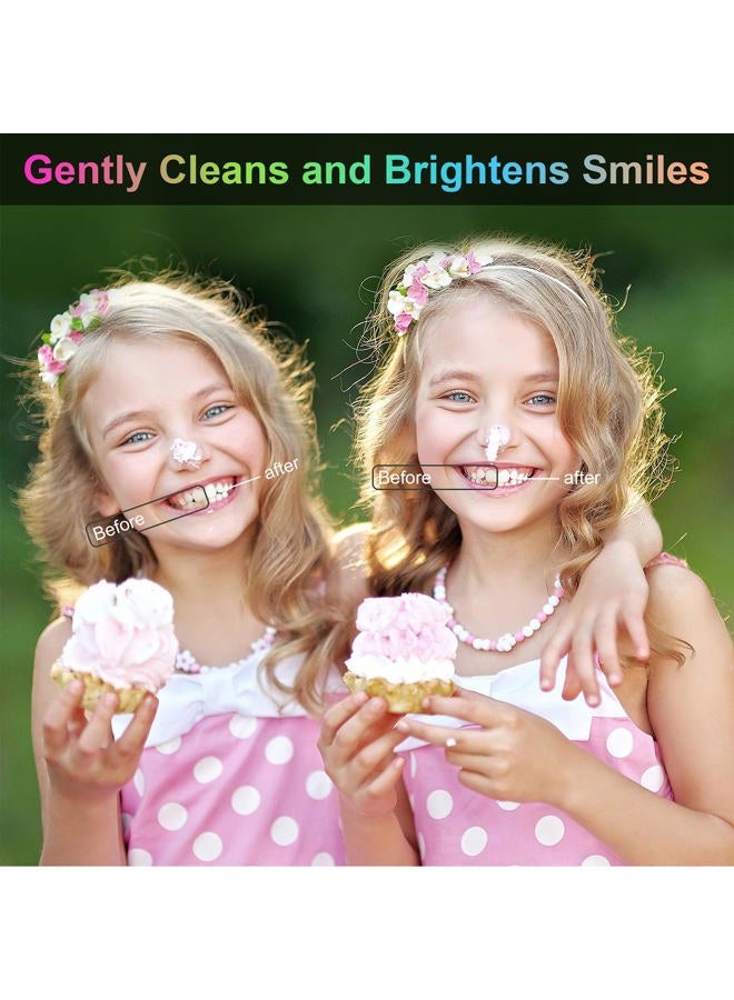 B Rush Soft Kids Toothbrushes 4 Pack, Flossing Bristles Child Sized Heads (3-10 Year Old), Suction Cup for Fun & Easy Storage, Girl & Boy Set, Plaque Remover es Individually Wrapped - Image 3