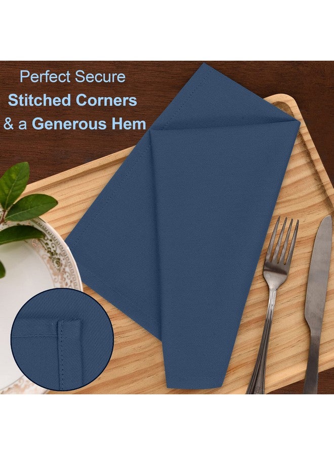 Ruvanti Cloth Napkins Set of 12, 18x18 Inches Napkins Cloth Washable, Soft, Durable, Absorbent, Cotton Blend. Table Dinner Napkins Cloth for Hotel, Lunch, Restaurant, Weddings, Parties - Navy Blue - Image 1