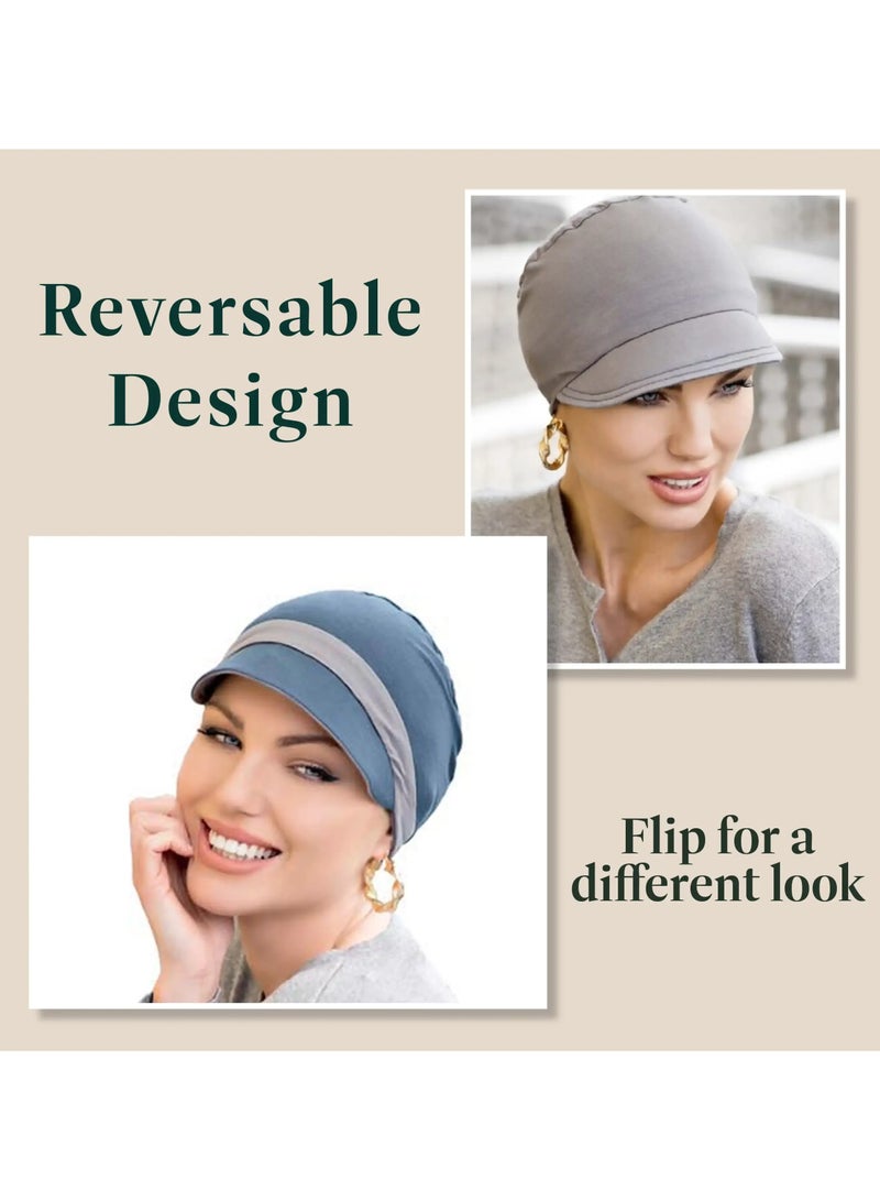Rung Katia Silver & Grey | Reversible Cap - UPF 50+ Sun protection Hat for Women - Image 2