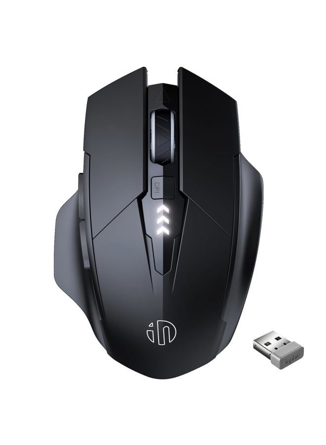 inphic Wireless Mouse Rechargeable, Upgraded Visible Battery, 2400 DPI, Silent Ergonomic Computer Wireless Mouse for Laptop, Mac, PC etc. - Image 1