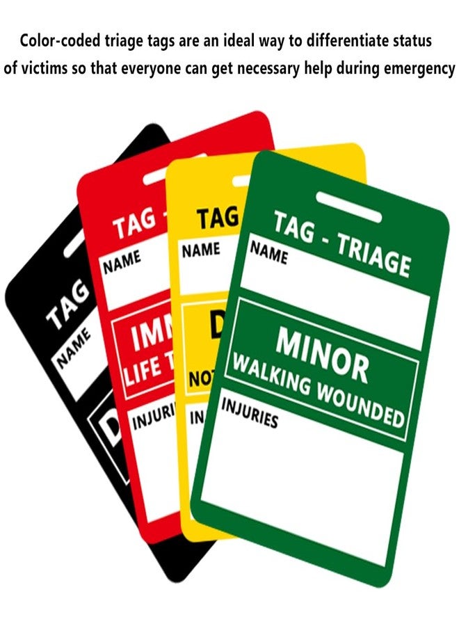 BAOZENP Triage Tag Card Sets for First Aid & Emergency Response - Set of 4 (Black:Deceased, Red:Immediate, Yellow:Delayed, Green:Minor), 4.7"L x 3"W - Image 4