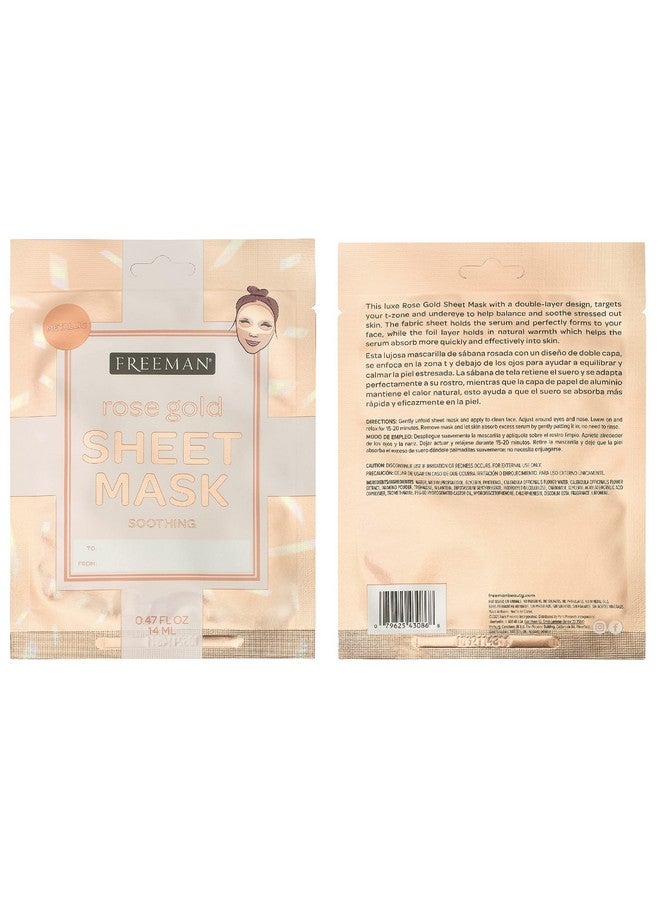 Freeman Limited Edition Christmas Metallic Sheet Masks, Variety 12 Pack, Luminizing Gold, Purifying Silver, Soothing Rose Gold, Perfect for Wife, Spouse, Girlfriend, or Daughter - Image 4