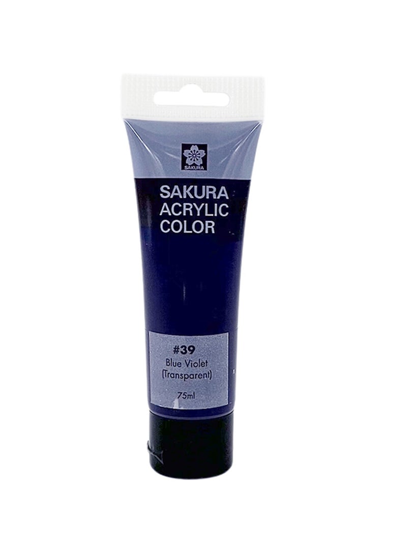 SAKURA Acrylic Color Paint Tube 75ml Content Blue Violet - Image 1