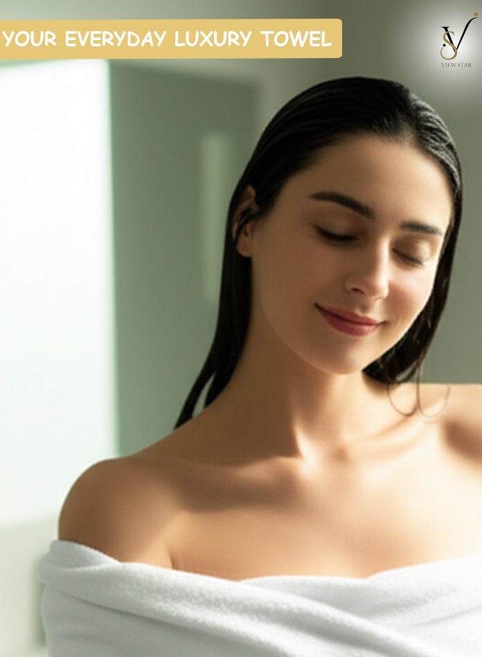 فيوستار مجموعة مناشف حمام فيوستار القطنية الفاخرة - عبوة من قطعتين - منشفتان كبيرتان الحجم للرجال والنساء والأطفال - مثالية للمنزل والجيم والشاطئ والمنتجعات الصحية - قطن 100% - Image 5