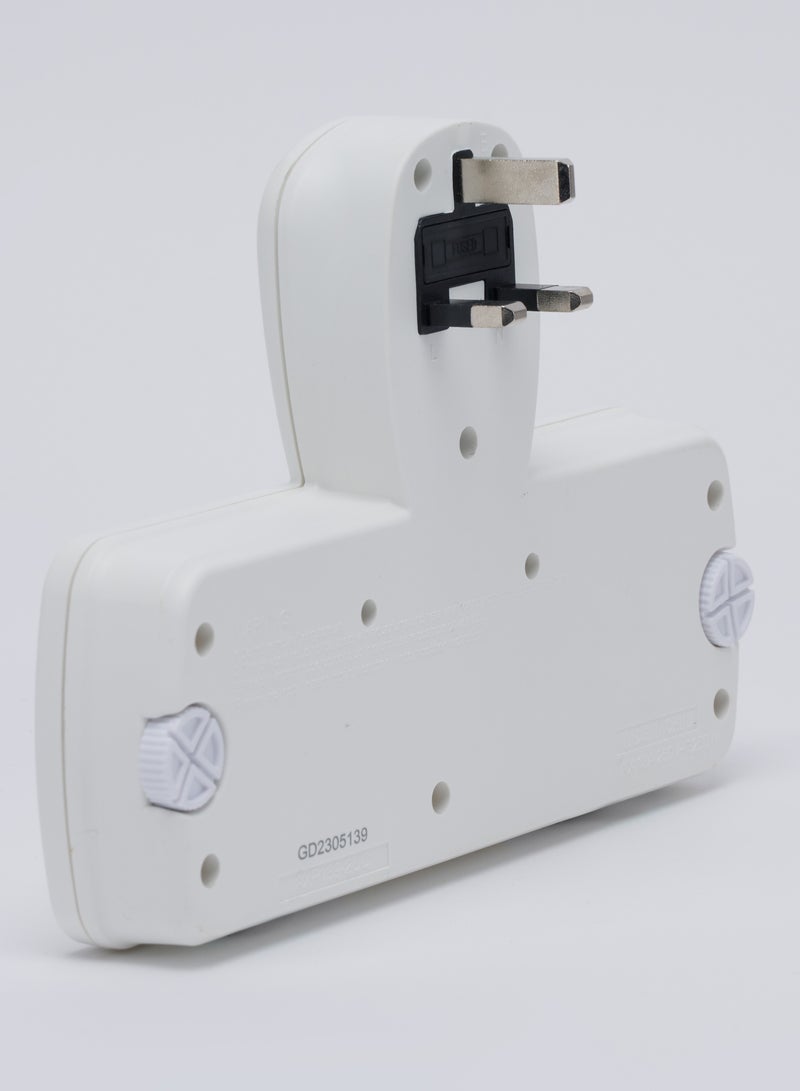 DOMEA محول تمديد متعدد المقابس مع 2 مقبس عالمي، 2 منفذ USB ومنفذ واحد من النوع C، محول من نوع المقبس، فتيل أمان، مفاتيح فردية - Image 2