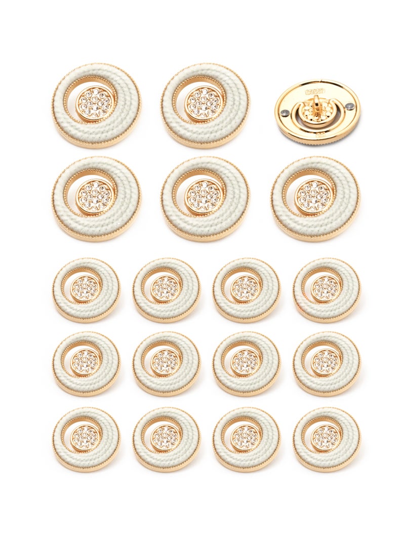 18PCS Clothes Buttons - Fashion Round Shaped Metal Button Set for Women Uniform (Gold + Black , 23mm - 6pcs, 18mm - 12pcs) - Image 2