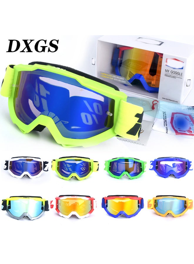 C6 Fluorescent Green Orchid Outdoor Riding Goggles for Motorcycle Off-road Helmet Skiing