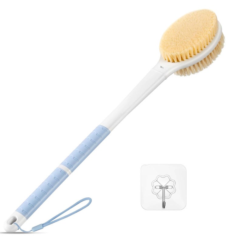 Double Sided Body Brush With Long Handle Back Scrubber - Anti Slip Exfoliating Shower Brush For Wet Or Dry Cleansing Full Body Coverage - Image 1