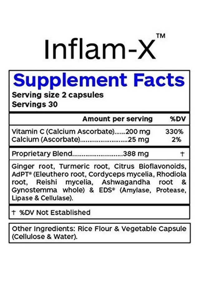 Professional Botanicals Inflam-X-Vegan Immune System and Circulatory Support - 60 Vegetable Capsules - Image 2
