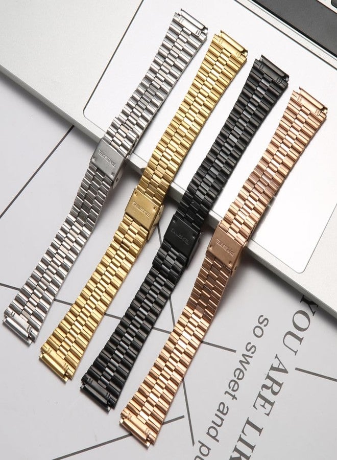 MCXGL 18mm Stainless Steel Strap Compatible with Casio A700W A158WA A168WA AE1000 Classic Bracelet Unisex Replacement Watch Band (silvery) - Image 4