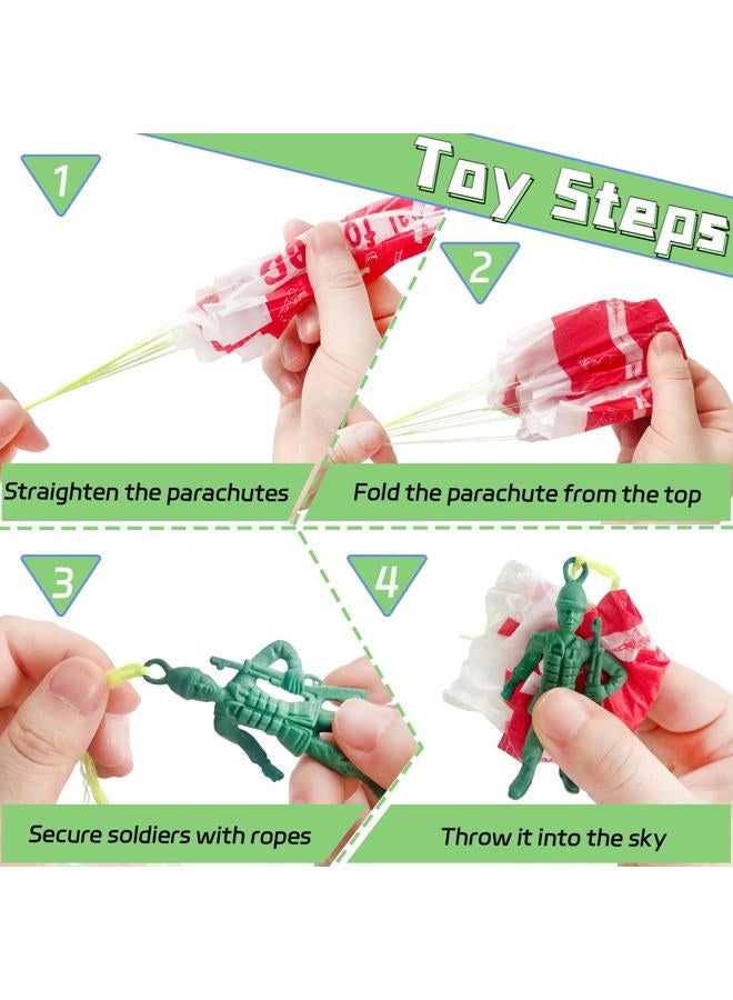 OJYUDD 50 PCS Parachute Toy,Mini Paratroopers Army Parachute Flying Throwing Outside Toys,Tangle Free Throwing Toy Parachute for Toddlers,Party Favors - Image 4