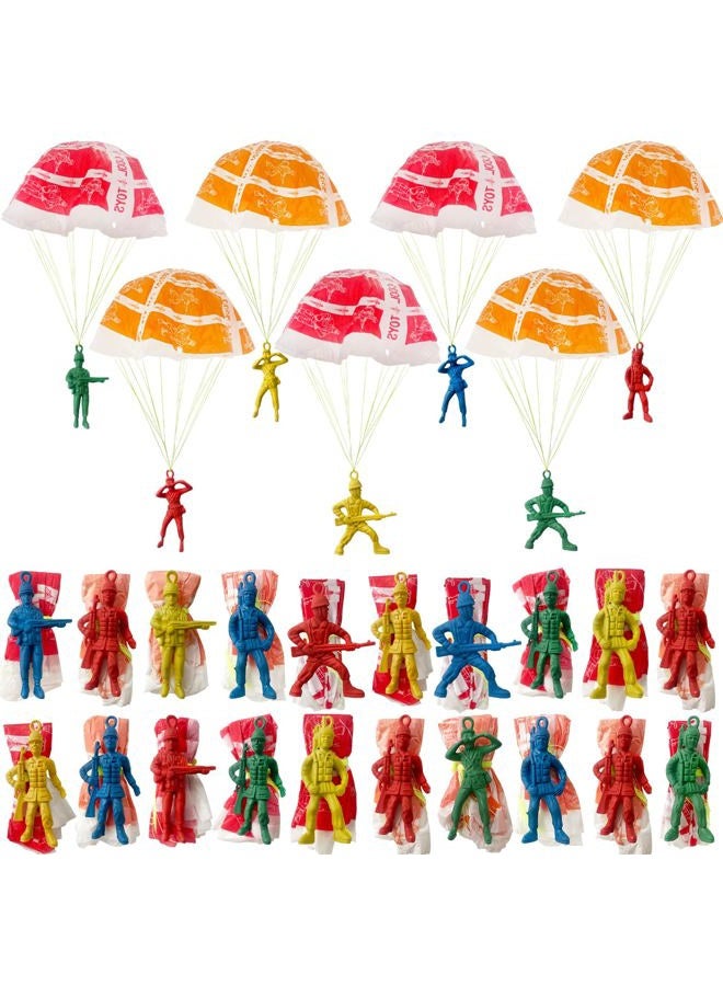 OJYUDD 50 PCS Parachute Toy,Mini Paratroopers Army Parachute Flying Throwing Outside Toys,Tangle Free Throwing Toy Parachute for Toddlers,Party Favors - Image 1
