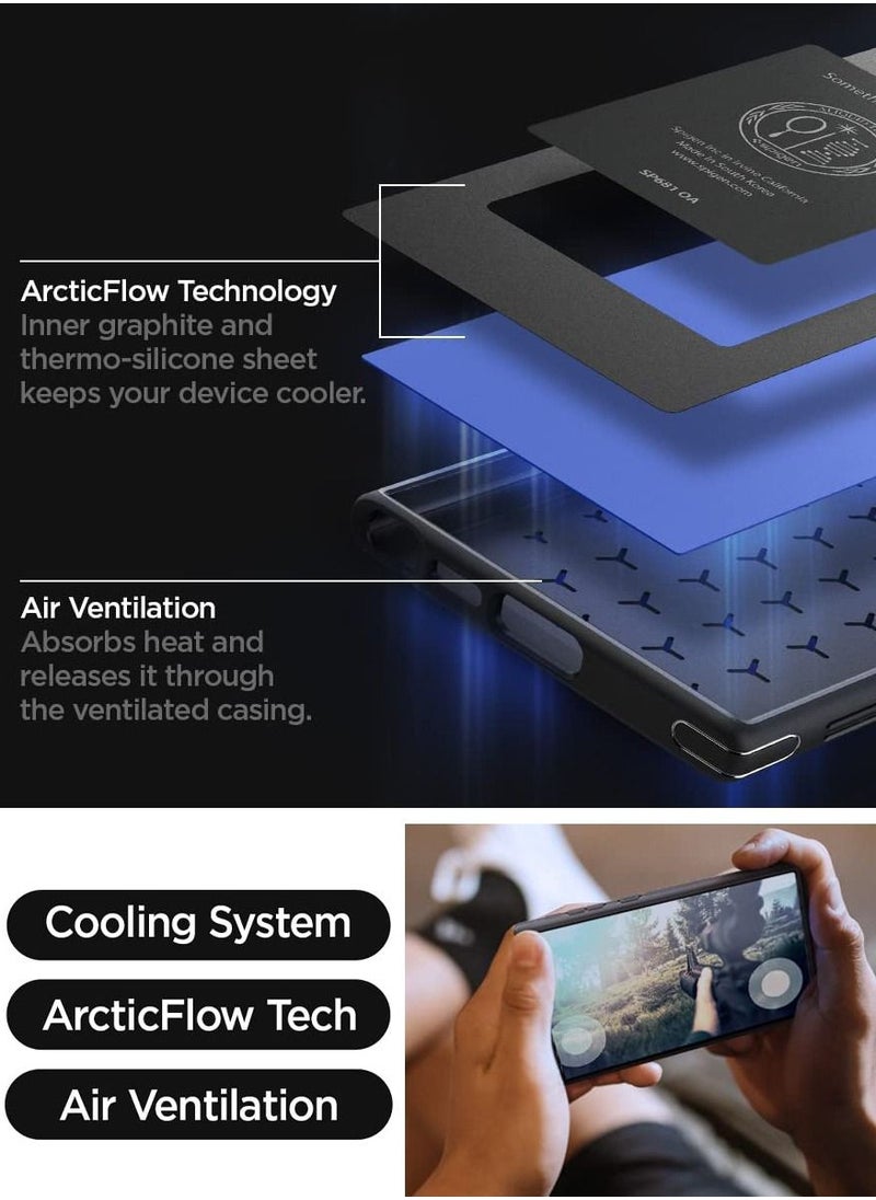 Spigen Cryo Armor for Samsung Galaxy S23 Ultra with Arctic Flow Cooling Technology - Matte Black  - Image 4