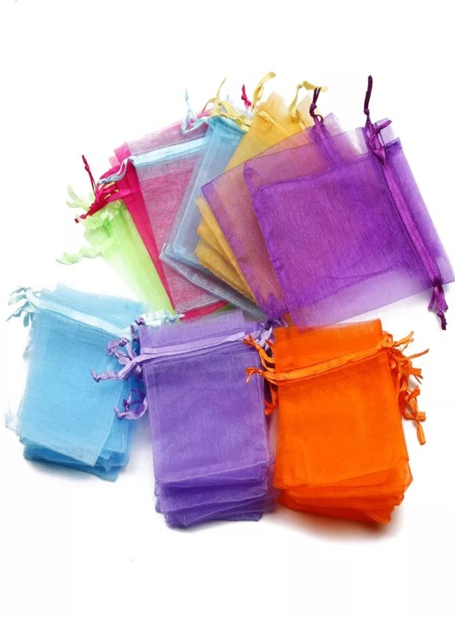 Beingelegant - Plain Potli Bags Return Gift Organza Jewelry Pouches for Wedding Marriage Party Favor Return Gift BagsSize 8X10 CMs (50 pcs) (mixed color) - Image 4
