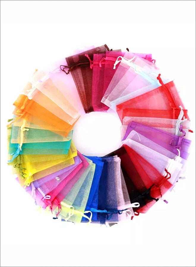 Beingelegant - Plain Potli Bags Return Gift Organza Jewelry Pouches for Wedding Marriage Party Favor Return Gift BagsSize 8X10 CMs (50 pcs) (mixed color) - Image 1