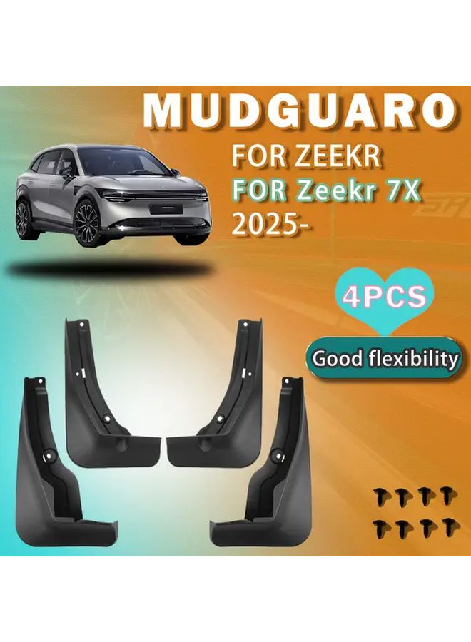 4pcs Car Mud Flaps For Zeekr 7X 2025 Durable Splash Guards Front Rear Wheel - Image 2