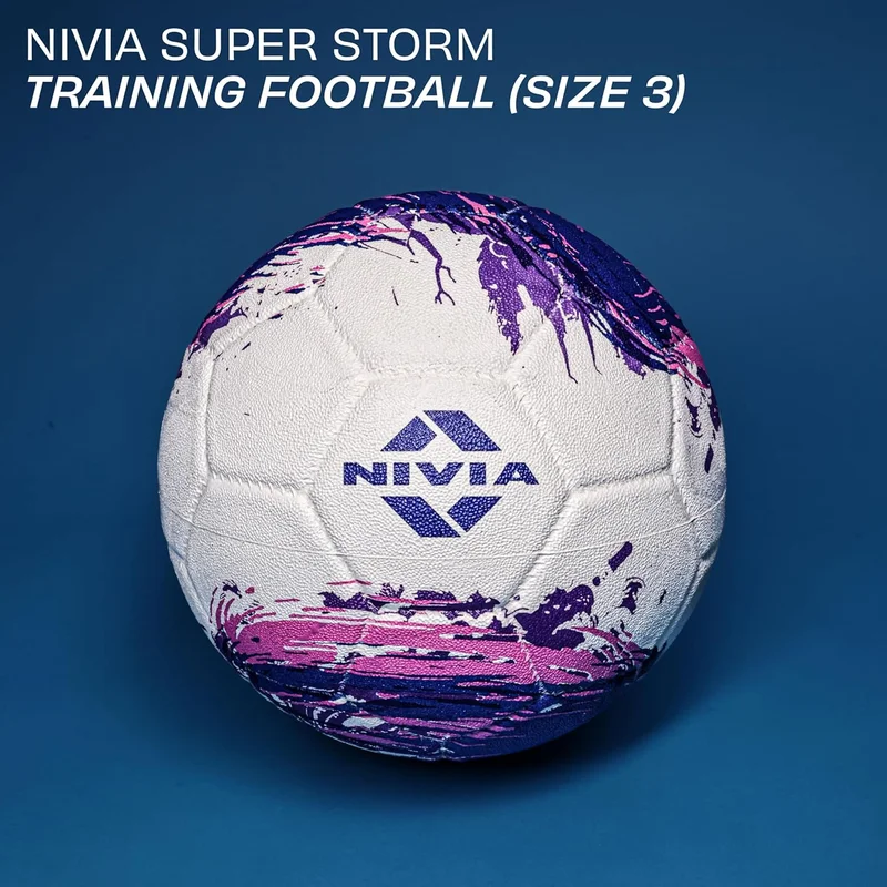 نيفيا Nivia Super Storm Football - Durable Training Ball for Hard Ground and Artificial Turf