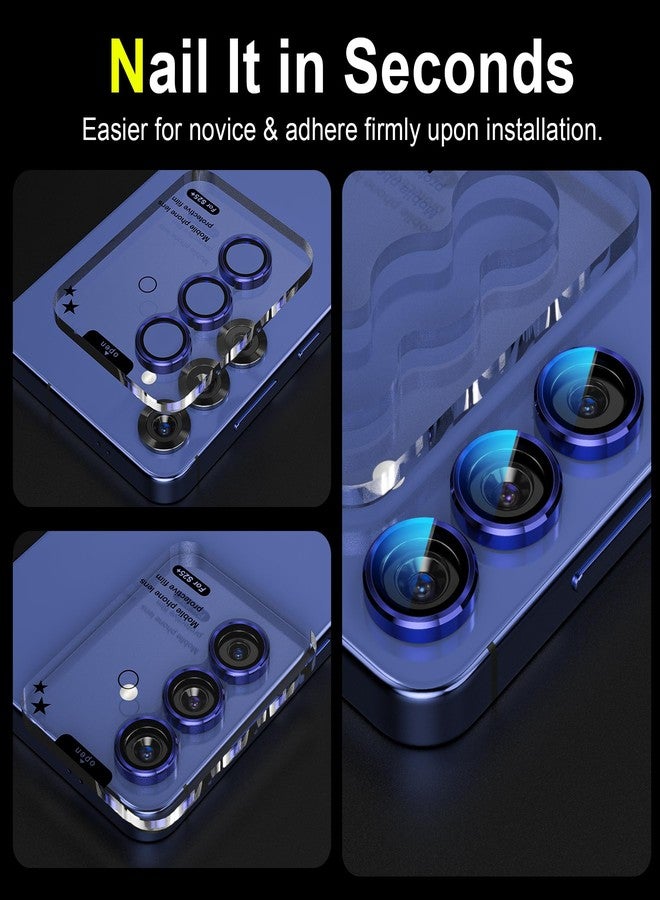 واقي عدسة الكاميرا YWXTW لملحقات Samsung Galaxy S25+ Plus [ملائم بنسبة 1:1 ووضوح فائق] غطاء حماية شاشة الكاميرا بحلقة معدنية فردية من الزجاج المقوى 9H، مناسب للجراب (أزرق داكن) - Image 5