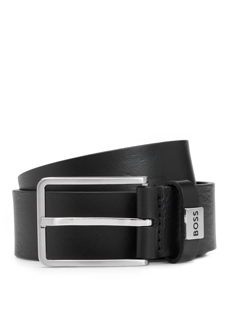 بوس Italian-leather belt with logo keeper