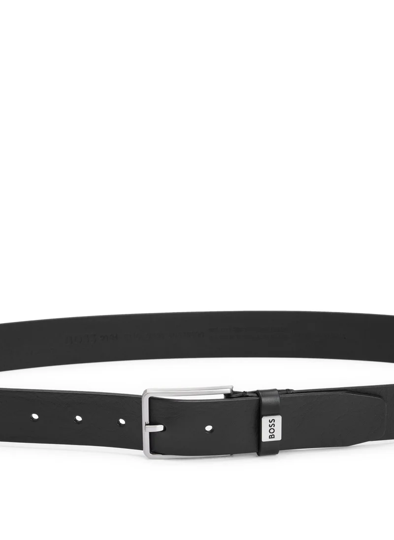 بوس Italian-leather belt with logo keeper