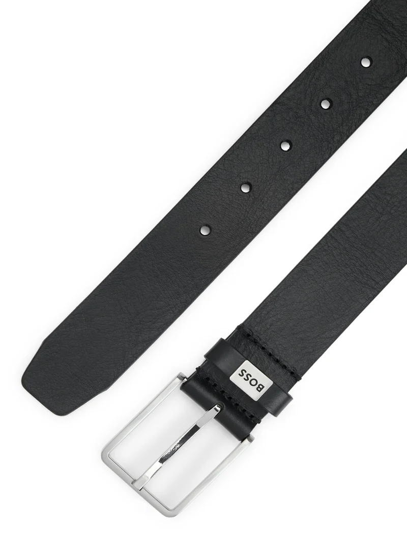 بوس Italian-leather belt with logo keeper