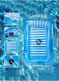 Adventure Lab Inflatable Pool Lounge Float with Pillow – Comfortable Floating Lounge for Adults and Kids, Portable Water Hammock for Swimming Pool and Beach  - Image 2